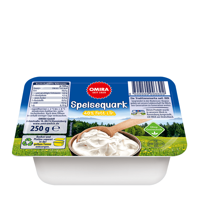 OMIRA Speisequark 40 % Fett i. Tr., 250 g